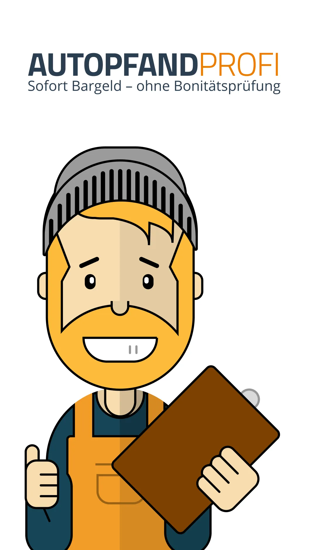 Illustration einer Person mit Klemmbrett und Daumen hoch